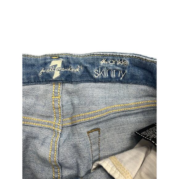 Seven for All Mankind Distressed Ankle Cuffed Skinny Jean Women’s 29 - Picture 4 of 4